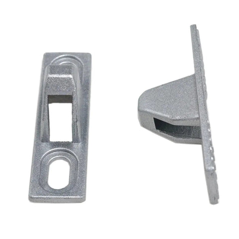 Sliding Door Keeper Set 2 Pack 2.06 Inch Zinc Alloy Chrome Plated Locks For Sliding Glass Doors Latches shown side by side