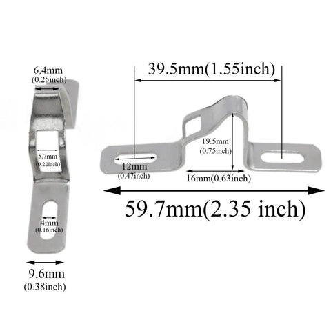 2 Pieces Silver Sliding Door Keepers With Glass Lock Latch For Sliding Patio Doors Including Mounting Screws, front view.