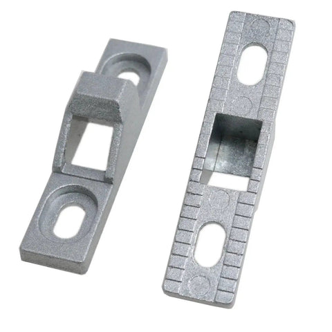 Sliding Door Keepers Glass Lock Latch Replacement Set with Mounting Screws for All Kinds of Sliding Patio Doors, Zinc Alloy Chrome Plated, 2 Pack