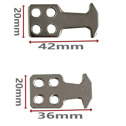 Close-up of metal components from a 2 Piece Sliding Door Lock Set With Keys For Aluminum Doors And Windows Embedded Flush Mount.