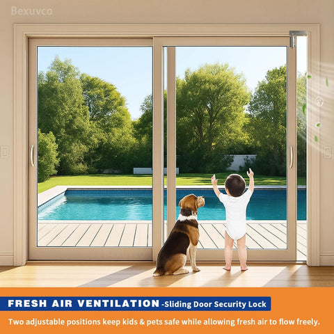 Sliding Door Security Lock For Fresh Air Ventilation Durable Metal Construction For Child And Pet Safety Foot Lock