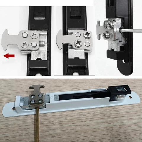 2 Piece Sliding Door Lock Set With Keys For Aluminum Doors And Windows Embedded Flush Mount Single Sided Hook