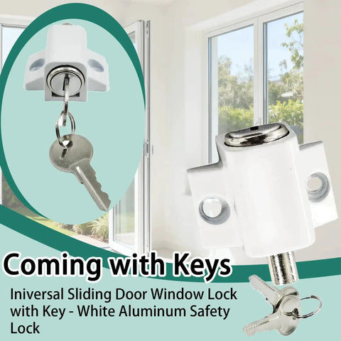 Sliding Door Keyed Lock Push In Replacement Kit For Patio Doors Home Office And Classroom Includes One Lock Two Clasps Two Cores Two Keys And Mounting Screws Heavy Duty Die Cast Housing And Hardened Steel Bolts For Durable Secure Button Locking.