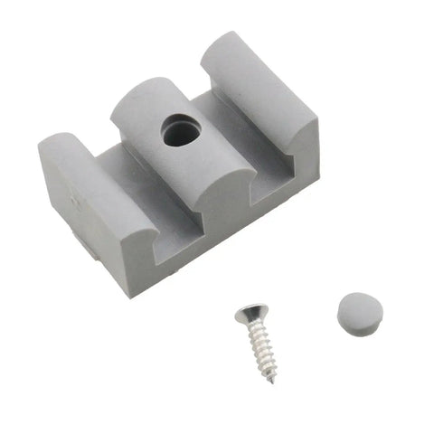 4 Pcs Sliding Shower Door Plastic Bumpers With Screws Glass Specific Anti Collision Buffer For Bathroom Doors Gates And Furniture Fittings Durable Plastic Cushioning Easy To Install showing grey bumper with screw and cap