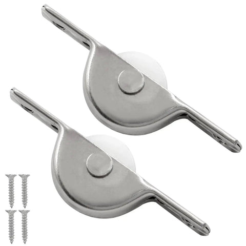 Front view of 8Pcs 18Mm Sliding Door Pulley Wheels for screen doors, closets, with visible steel shell and plastic roller.