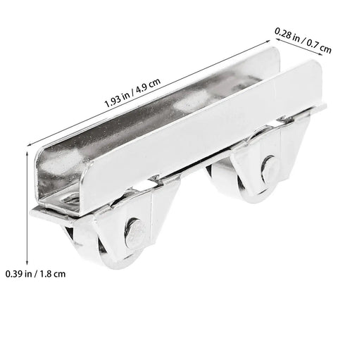 Sliding Door Roller Assembly With Nylon Wheel And Roller Stopper For Heavy Load Glass Showcases And Cabinet Doors Includes Floor Guide.