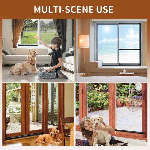Adjustable Sliding Door Security Bar 17 To 46 Inches Matte Black 1 Inch Diameter With Rubber Tips in various home settings