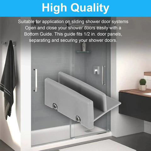Sliding Shower Door Bottom Track With One Half Inch Groove For Seven Sixteenth Inch Thick Glass Gray Two Piece Set installation guide