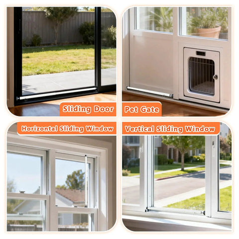 Adjustable Sliding Door And Window Safety Rods Four Pack 17 To 50 Inch Rubber Tip Locks Durable Window And Door Security Bars