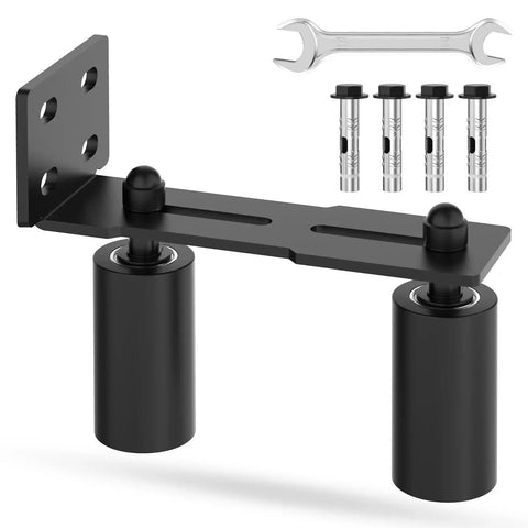 Heavy Duty Sliding Gate Guide Roller Hardware Kit With 4 Inch Black Nylon Wheels And Steel L Bracket, Adjustable Sliding Gate Roller