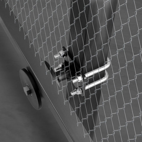 Sliding Gate Kit Rolling Gate Hardware with H Shaped Wheel Groove in steel bracket installation view.