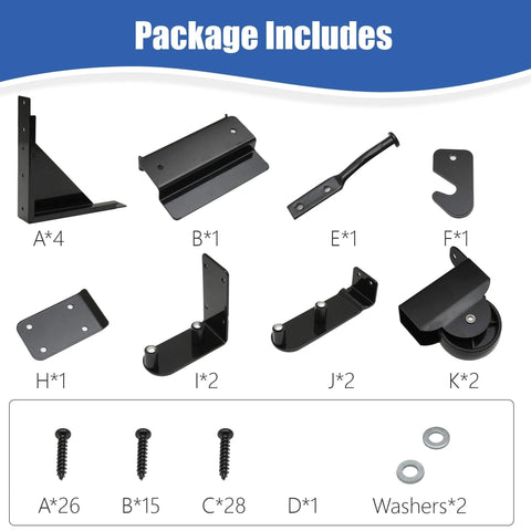 Sliding Gate Hardware Kit Heavy Duty Rolling Gate System components with screws and washers included
