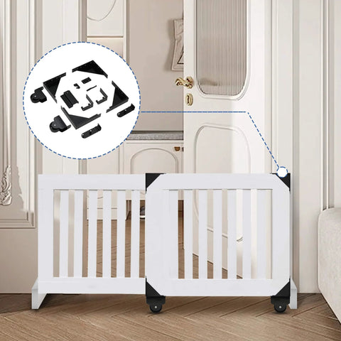 Sliding Gate Hardware Kit with smooth silent rollers installed on indoor wooden gate, demonstrating setup and functionality.