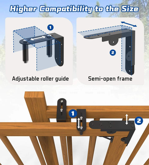 Heavy Duty Sliding Gate Kit with Latch and Manual Universal Hardware for Wooden Gates installation guide