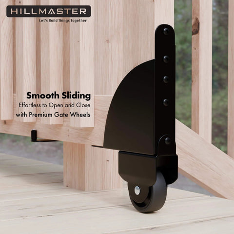 Sliding Gate Kit with Wheel Heavy Duty Fence Gate Frame Hardware for Wooden Deck Gates corner bracket with smooth wheel