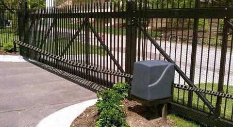ANSI 40SS 08A Stainless Steel Roller Chain 10 Feet Single Strand installed on chain driven slide gate operator