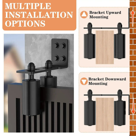 Sliding Gate Roller Guide Set With Heavy Duty Steel L Bracket And Adjustable Four Inch Nylon Support installation options