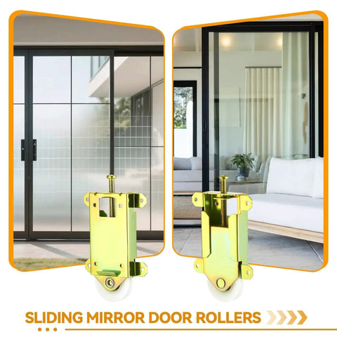 Four Pcs Sliding Mirror Closet Door Rollers Replacement Kit with Metal Wardrobe Door Wheels for Sliding Mirror Doors