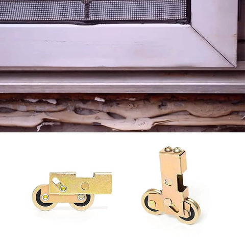 Sliding Patio Door Tandem Roller Replacement,1-1/4 Inch Steel Ball Wheel Bearing shown with sliding door frame