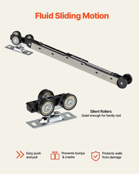 Hardware kit for Sliding Pocket Door 30 X 80 With 5 Lite Frosted Glass And Hardware Kit Solid Wood And MDF Slab Waterproof Surface