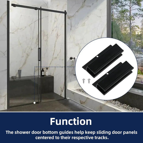 Universal 1/2 Inch Wide Sliding Shower Door Bottom Guide Kit 3 Inch Long With Screws Replacement Shower Door Parts For Glass Sliding Doors And Tub Enclosures 2 Pack Durable Easy Install Hardware.