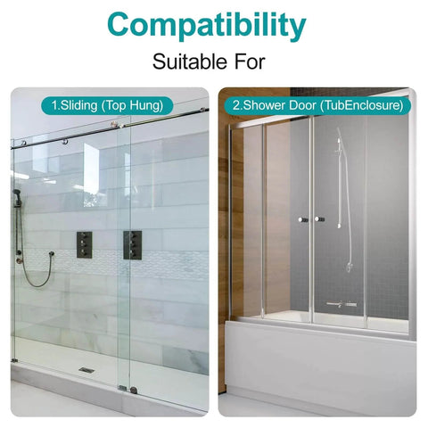 Sliding Shower Door Bottom Track (Top-Hung Shower Door Track), Suitable for 7/16-inch Thick Glass, 1/2-inch Channels compatibility