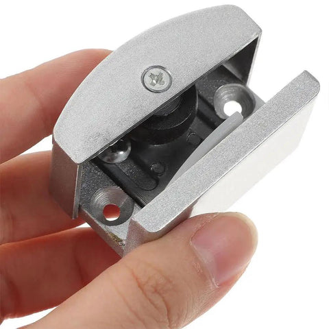 Close-up of Adjustable Sliding Shower Door Bottom Guide 2 Pack Glass Door Stopper for Bathroom Track Hardware Anti Swing Limiter