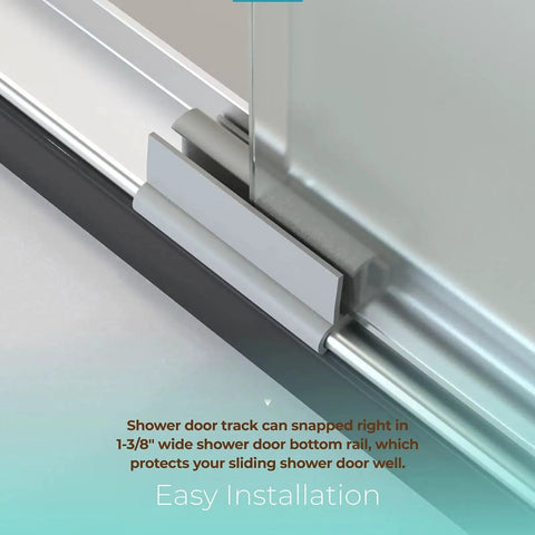 Sliding Shower Door Bottom Guide For Glass Sliding Doors Three Inches Long By One And Three Eighths Inches Wide Grey PVC Track Guide For Shower Doors Tub Glass Durable Corrosion Resistant Construction For Long Lasting Performance One Pack