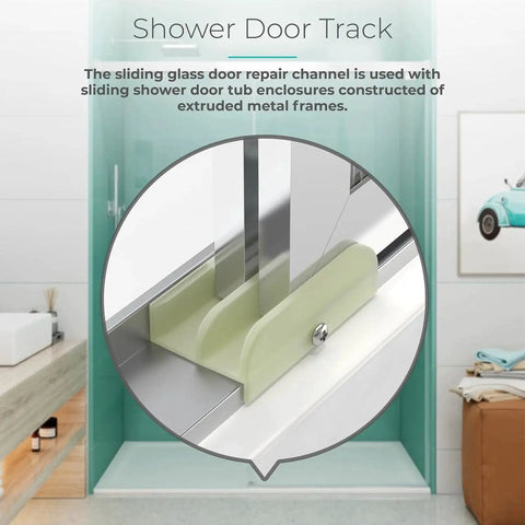 Sliding Shower Door Bottom Guide With Half Inch Channel For Top Hung Tub Enclosure Doors, Glass Shower Door Track Guide