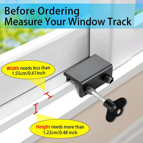 4 Pack Sliding Window Locks with Key for Vertical and Horizontal Sliding Windows and Doors Easy to Install Adjustable Security