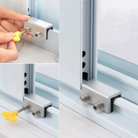 Four Sets Sliding Window Locks With Key For Vertical And Horizontal Sliding Windows And Sliding Doors Adjustable Security Window