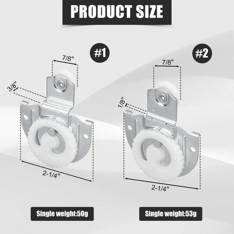 Sliding Closet Door Roller Kit 4 Pieces, Flexible Wardrobe Bypass Door Hardware Set With Screws, Smooth Wheel Replacement