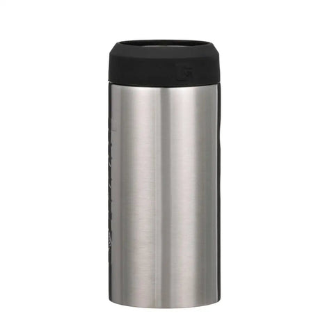 Grip Slim Can Cooler For 12 Oz Slim Energy And Seltzer Cans Vacuum Insulated Stainless Steel, front view