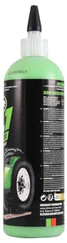 Side view of Slime 10193 Tire and Tube Sealant Puncture Repair Sealant, 2-in-1, Premium, Eco-Friendly, 16oz Bottle with packaging details.
