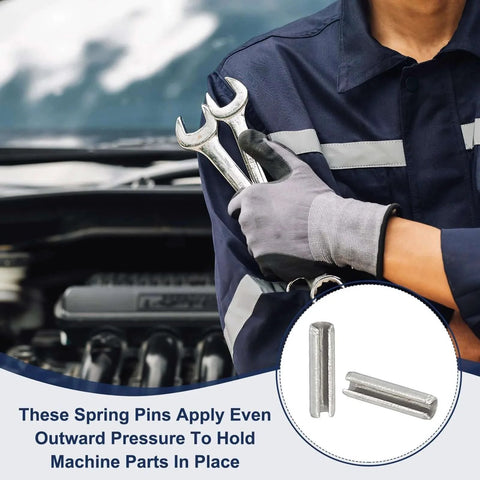 Mechanic holding wrenches with Slotted Spring Pin, 20 Pcs 3/16" x 2" (5.3mm x 50mm) 304 Stainless Steel Split Roll Pins in view