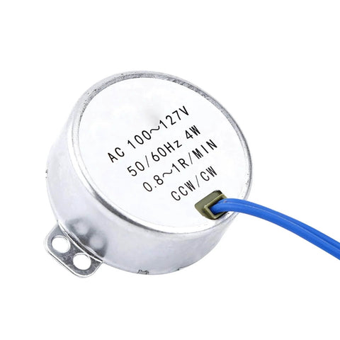 100V-127V Slow Rotating Motor, 0.8-1RPM Permanent Magnet Synchronous Motor CCW CW 4W 50/60Hz Replacement for Heater, Handicraft, Lighting