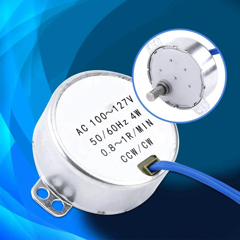 100V-127V Slow Rotating Motor, 0.8-1RPM Permanent Magnet Synchronous Motor CCW CW 4W 50/60Hz Replacement for Heater