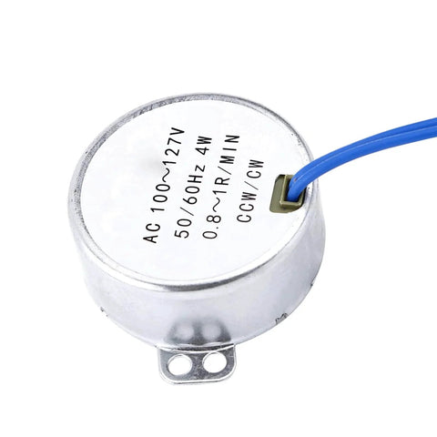 Top view of 100V-127V Slow Rotating Motor, 0.8-1RPM Permanent Magnet Synchronous Motor CCW CW 4W 50/60Hz Replacement for Heater, Handicraft, Lighting