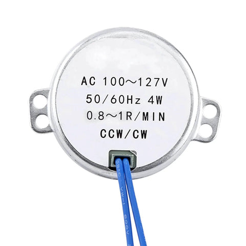 100V-127V Slow Rotating Motor, 0.8-1RPM Permanent Magnet Synchronous Motor CCW CW 4W 50/60Hz Replacement for Heater, Handicraft, Lighting, close-up view.