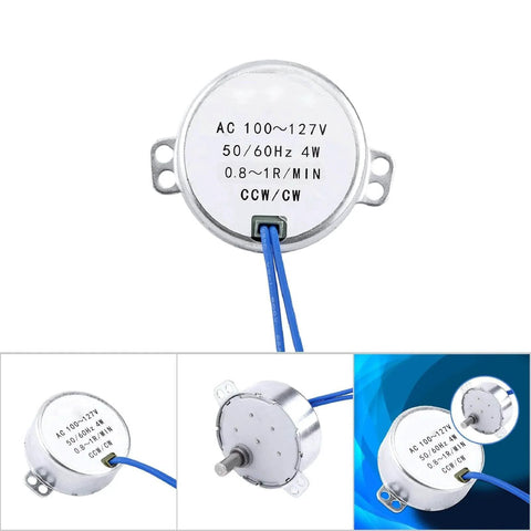 100V-127V Slow Rotating Motor, 0.8-1RPM Permanent Magnet Synchronous Motor CCW CW 4W 50/60Hz Replacement for Heater, Handicraft, Lighting