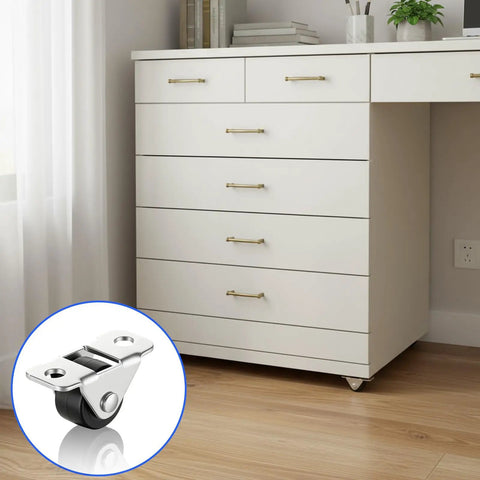 12 Pcs Half Inch Fixed Small Caster Wheels Low Profile Rigid Mini Wheels Set With Mounting Screws For Small Furniture Appliances Sliding Doors And DIY Projects High Load Bearing Capacity under white cabinet