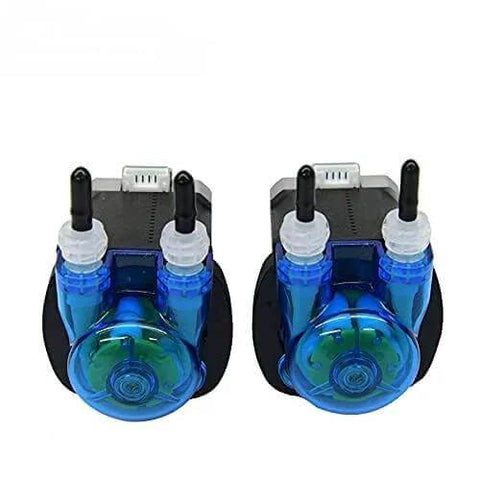 Front view of Small peristaltic Pump Stepper Motor 24V Adjustable Speed Kamoer KPAS-100, compact design with 3 rotors.