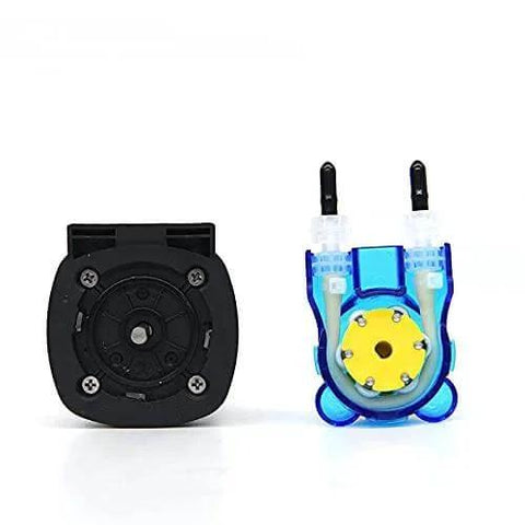 Front view of Small peristaltic Pump Stepper Motor 24V Adjustable Speed Kamoer KPAS-100 with 3 rotors and high-precision dosing.
