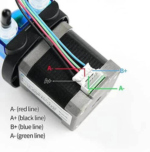 Wired connections of Small peristaltic Pump Stepper Motor 24V Adjustable Speed Kamoer KPAS-100 Long Service Life high-Precision dosing Pump