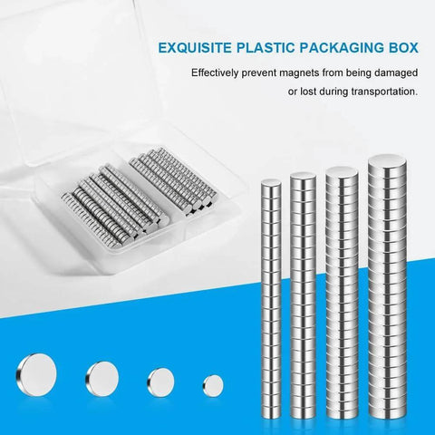 400 Piece Small Magnets In Four Sizes 6x2mm 5x2mm 4x2mm 3x2mm Ideal For Fridge Office Diy Crafts And Classroom Demos in packaging