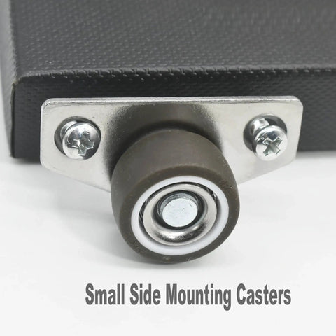 Side Mount Casters With Soft TPR Wheels Non Swivel Fixed Castors For Furniture Drawer Cabinet Muted Rolling Set Of 6 Grey