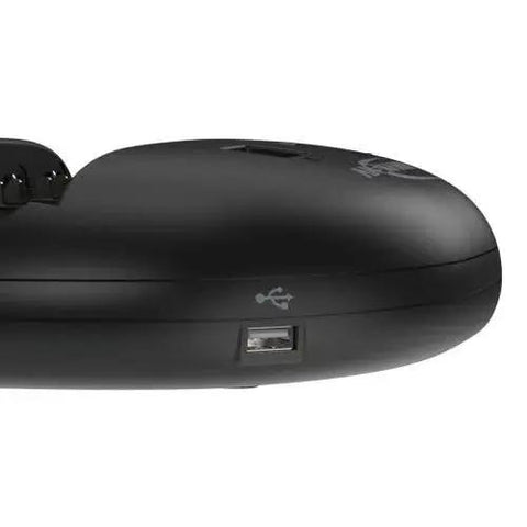 Side view of Universal Smart Battery Charger and Maintenance Station for AA AAA C D 9V USB showing the USB port