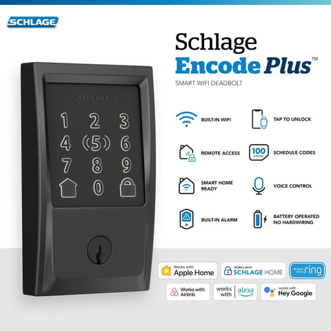 Smart WiFi Front Door Deadbolt With Built In WiFi App Control And Keyless Entry Unlock From Anywhere Through The Connected App Apple Watch Unlock Capability With HomeKit And Alexa Compatible Matte Black Finish Easy Install For Enhanced Security And