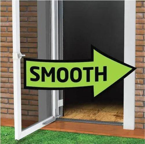 Smooth - Dual Door Closer System - Heavy Duty - for storm, screen, & security doors in white, installed on open door