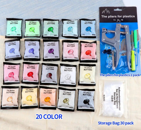 400 Snap Button Sets With Snap Pliers T5 Plastic Snaps No Sew Fasteners For Clothing Diapers Bibs Raincoats Crafting In 20 Colors